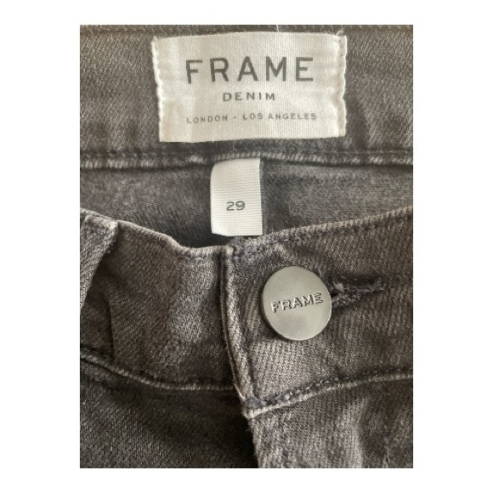 Frame Eyelet-Hem Cropped Flared Jeans  | Lacey Black | Size 29 - Picture 5 of 7